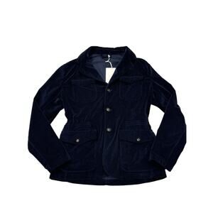 MANTO Men's Navy Velvet Coat Sz 50 IT / M US
